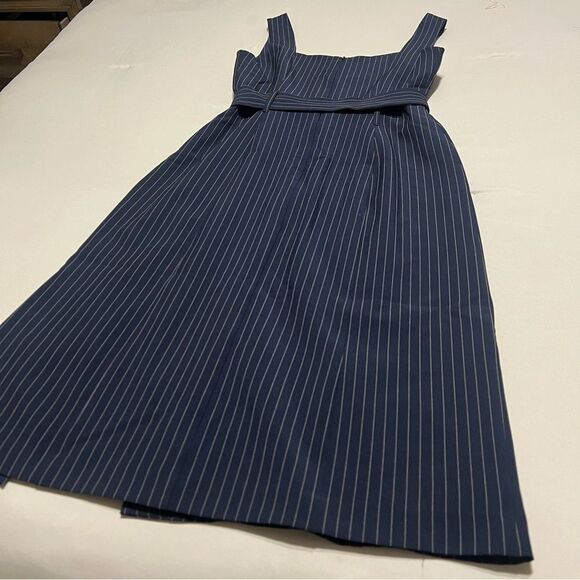 Banana Republic Factory 6P Navy Pinstripe Sleeveless Midi Dress - Picture 7 of 7